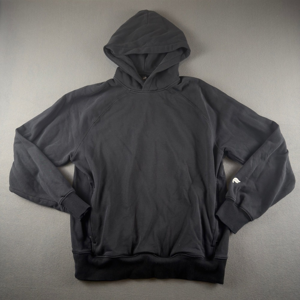Fabletics Mens Training Hoodie Black Raglan Sleeve Sweatshirt Large Zip Pocket